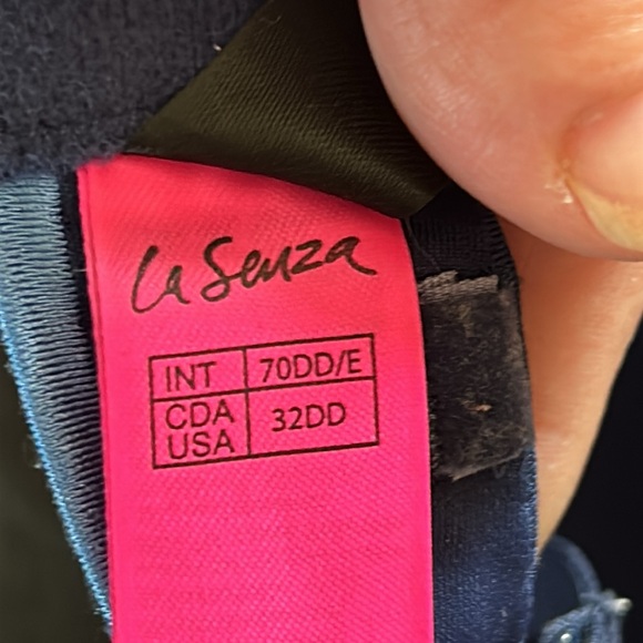 La Senza Body Kiss marine/blue Classic Plunge paddle underwire bra, 32DD - Picture 5 of 6